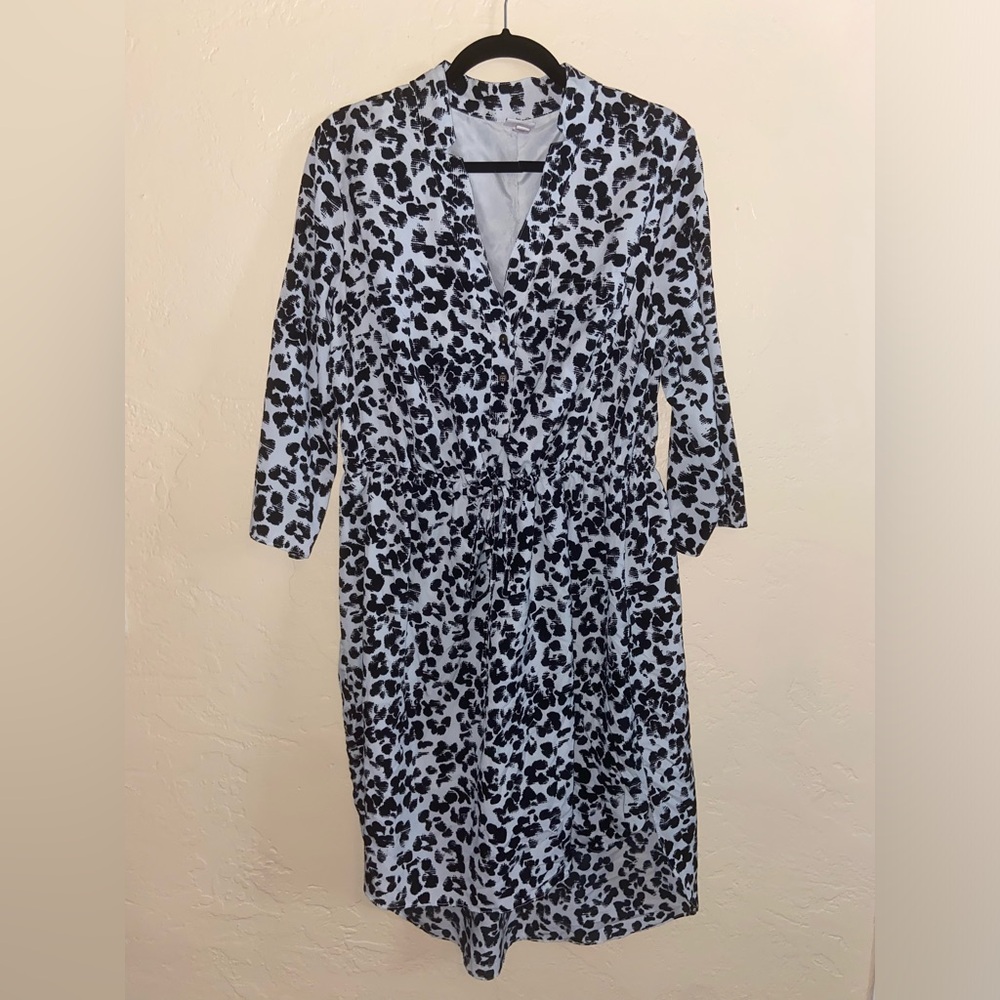 Black & White Leopard Print Utility Dress